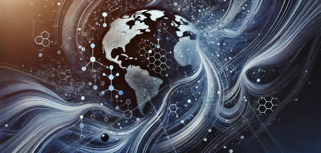 DALL·E 2024-08-26 22.46.55 - An abstract, artistic representation of outsourcing talent and business efficiency. The image features interconnected nodes or networks symbolizing gl